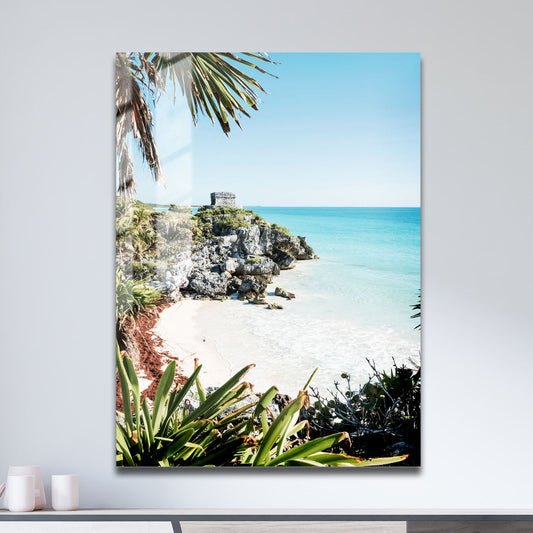 Wes Co Gallery Metal Poster Secluded Coastal Ruins 11" x 17" Home Goods - Coastal Border or edge to edge Metal Art Print