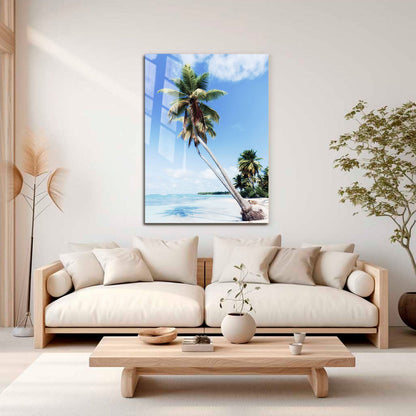 Wes Co Gallery Metal Poster Tropical Palm Paradise 11" x 17" Home Goods - Coastal Border or edge to edge Metal Art Print