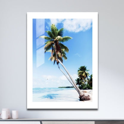 Wes Co Gallery Metal Poster Tropical Palm Paradise 16" x 24" Home Goods - Coastal Border or edge to edge Metal Art Print