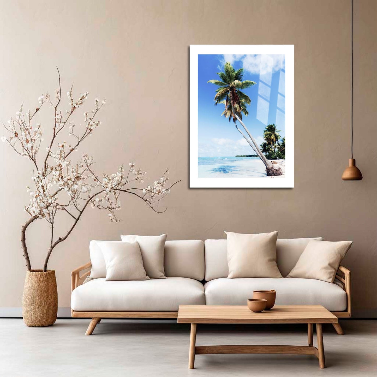 Wes Co Gallery Metal Poster Tropical Palm Paradise 16" x 24" Home Goods - Coastal Border or edge to edge Metal Art Print