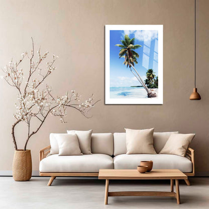 Wes Co Gallery Metal Poster Tropical Palm Paradise 16" x 24" Home Goods - Coastal Border or edge to edge Metal Art Print