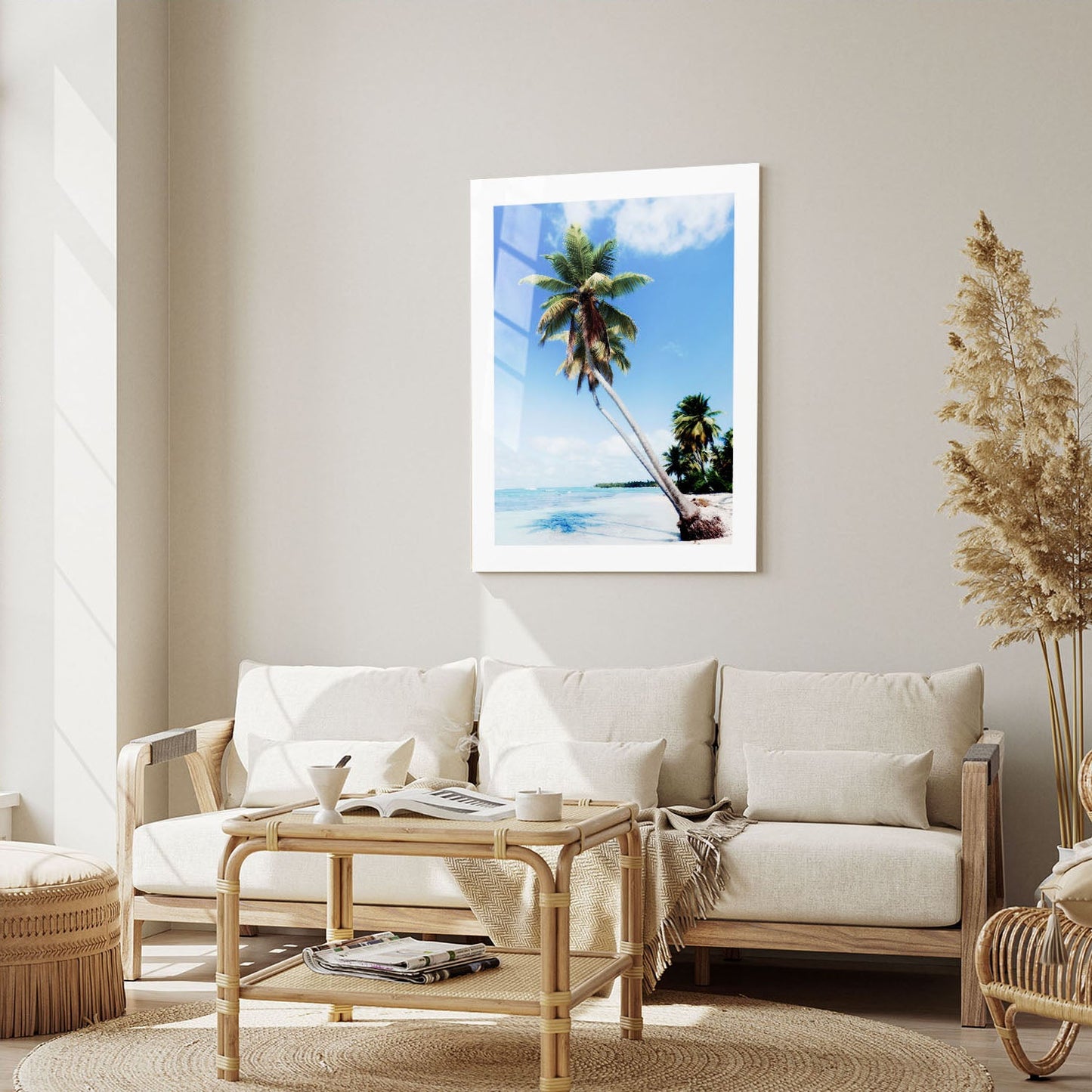 Wes Co Gallery Metal Poster Tropical Palm Paradise 16" x 24" Home Goods - Coastal Border or edge to edge Metal Art Print