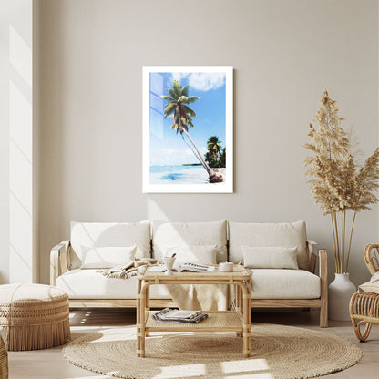 Wes Co Gallery Metal Poster Tropical Palm Paradise 24" x 36" Home Goods - Coastal Border or edge to edge Metal Art Print