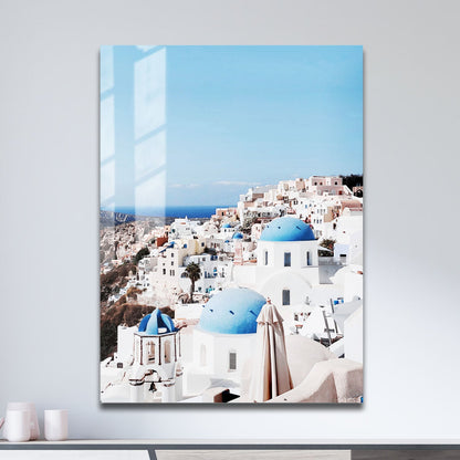 Wes Co Gallery Metal Poster Santorini Skyline 11" x 17" Home Goods - Travels Border or edge to edge Metal Art Print