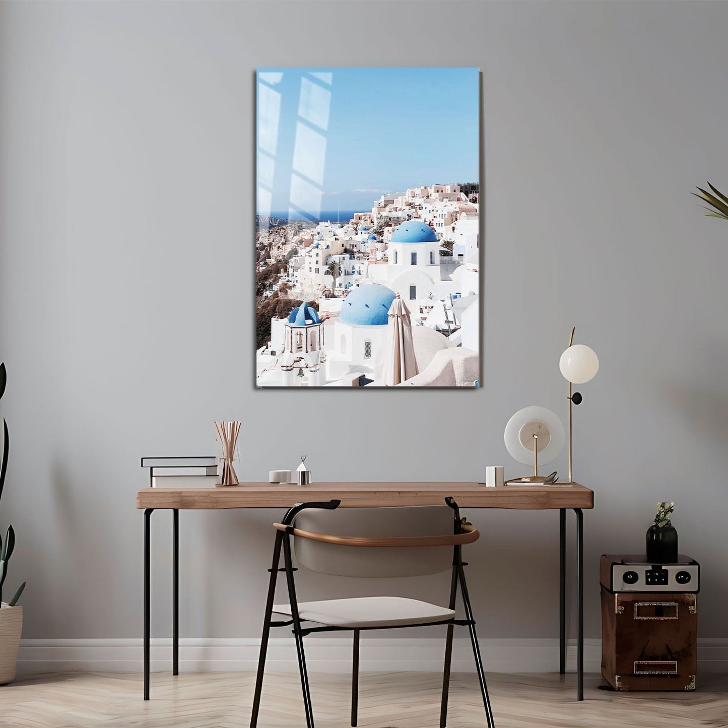 Wes Co Gallery Metal Poster Santorini Skyline 11" x 17" Home Goods - Travels Border or edge to edge Metal Art Print