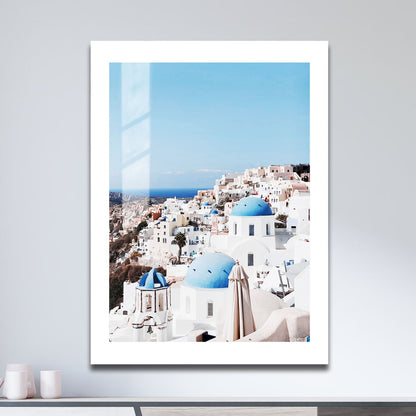 Wes Co Gallery Metal Poster Santorini Skyline 16" x 24" Home Goods - Travels Border or edge to edge Metal Art Print