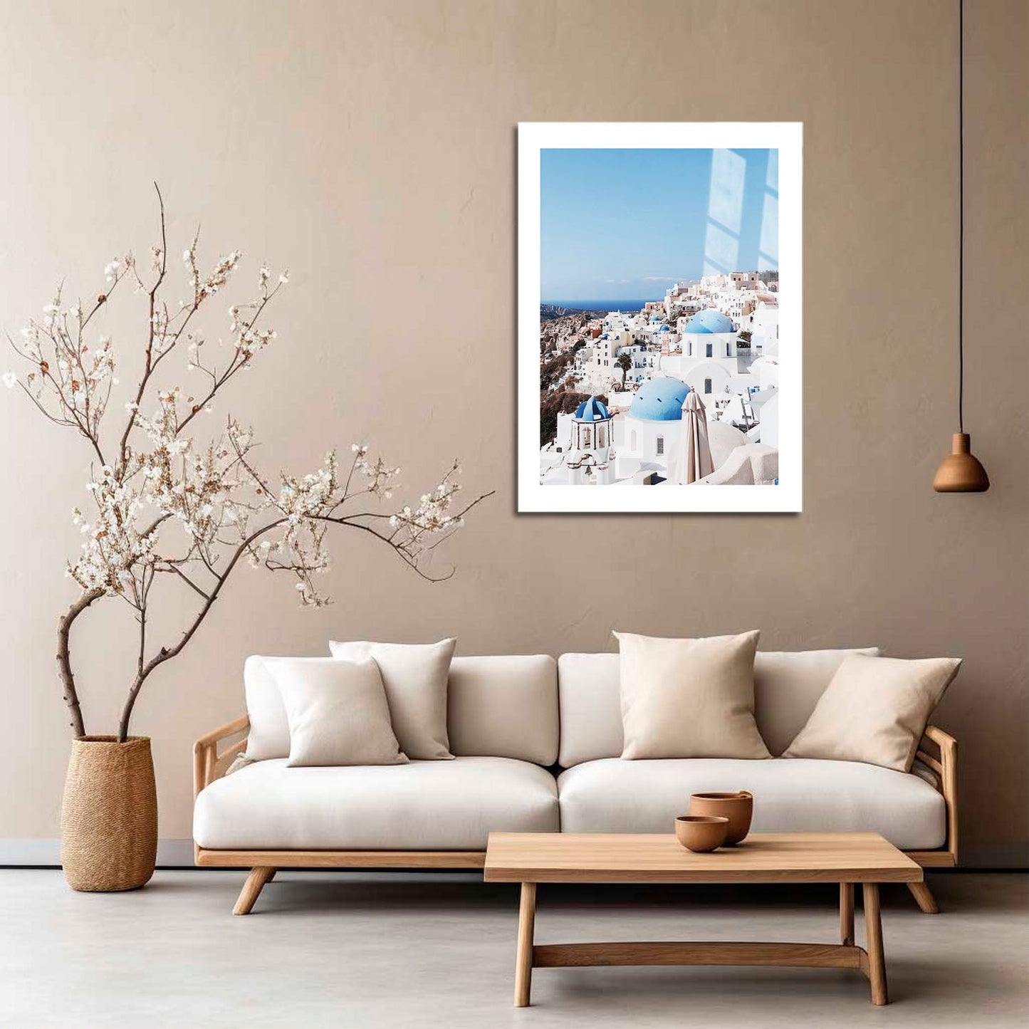 Wes Co Gallery Metal Poster Santorini Skyline 16" x 24" Home Goods - Travels Border or edge to edge Metal Art Print