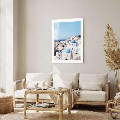 Wes Co Gallery Metal Poster Santorini Skyline 16" x 24" Home Goods - Travels Border or edge to edge Metal Art Print