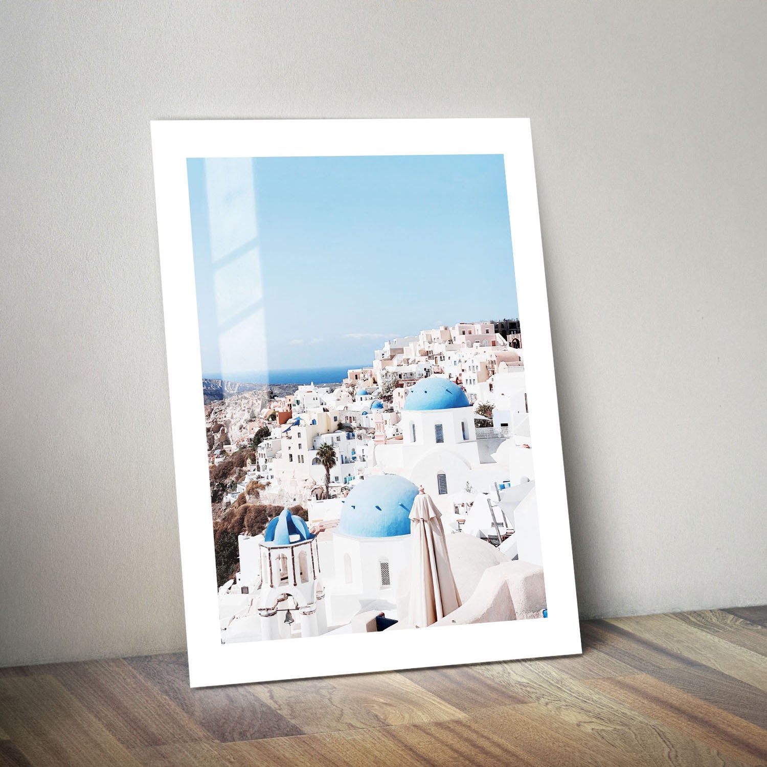 Wes Co Gallery Metal Poster Santorini Skyline 24" x 36" Home Goods - Travels Border or edge to edge Metal Art Print