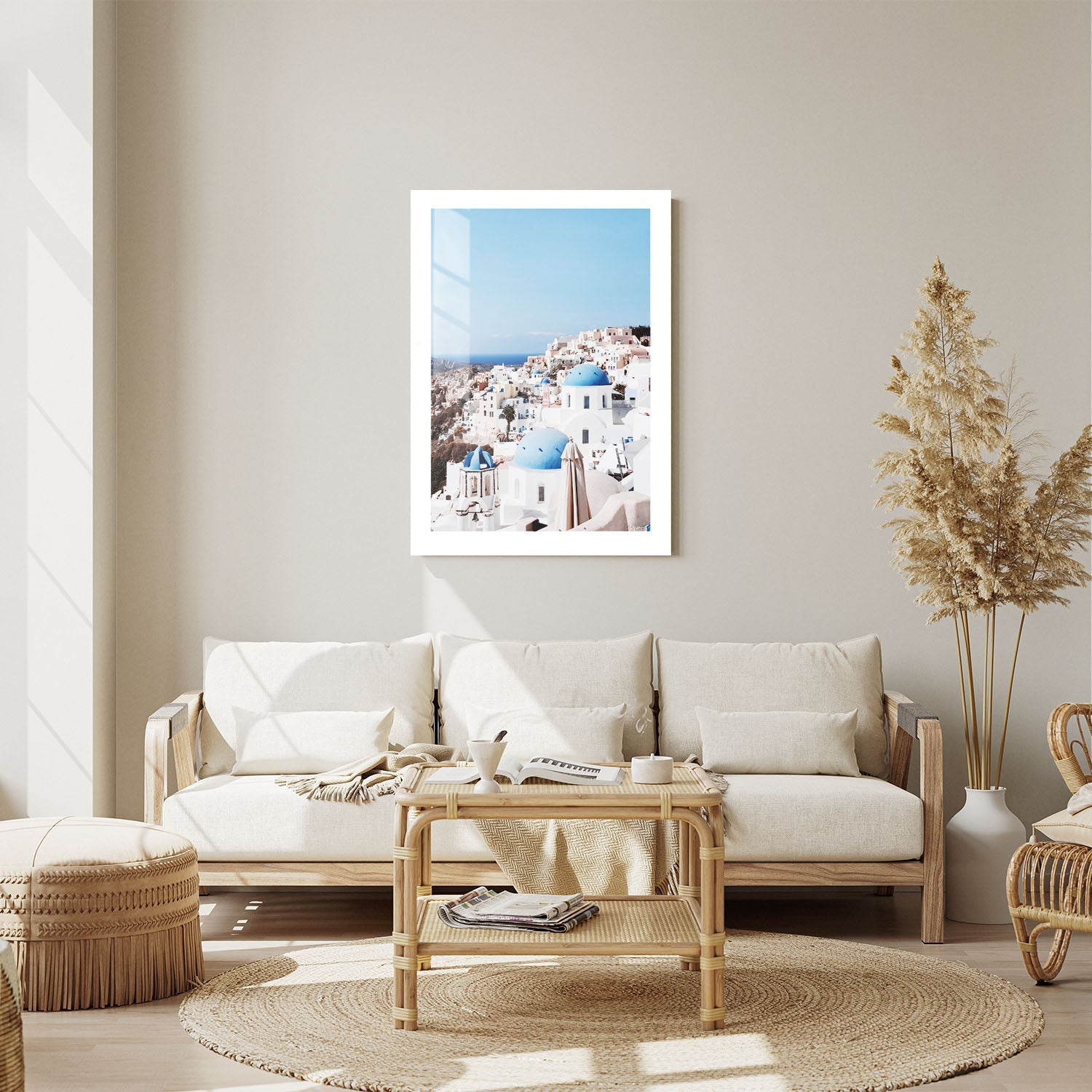 Wes Co Gallery Metal Poster Santorini Skyline 24" x 36" Home Goods - Travels Border or edge to edge Metal Art Print