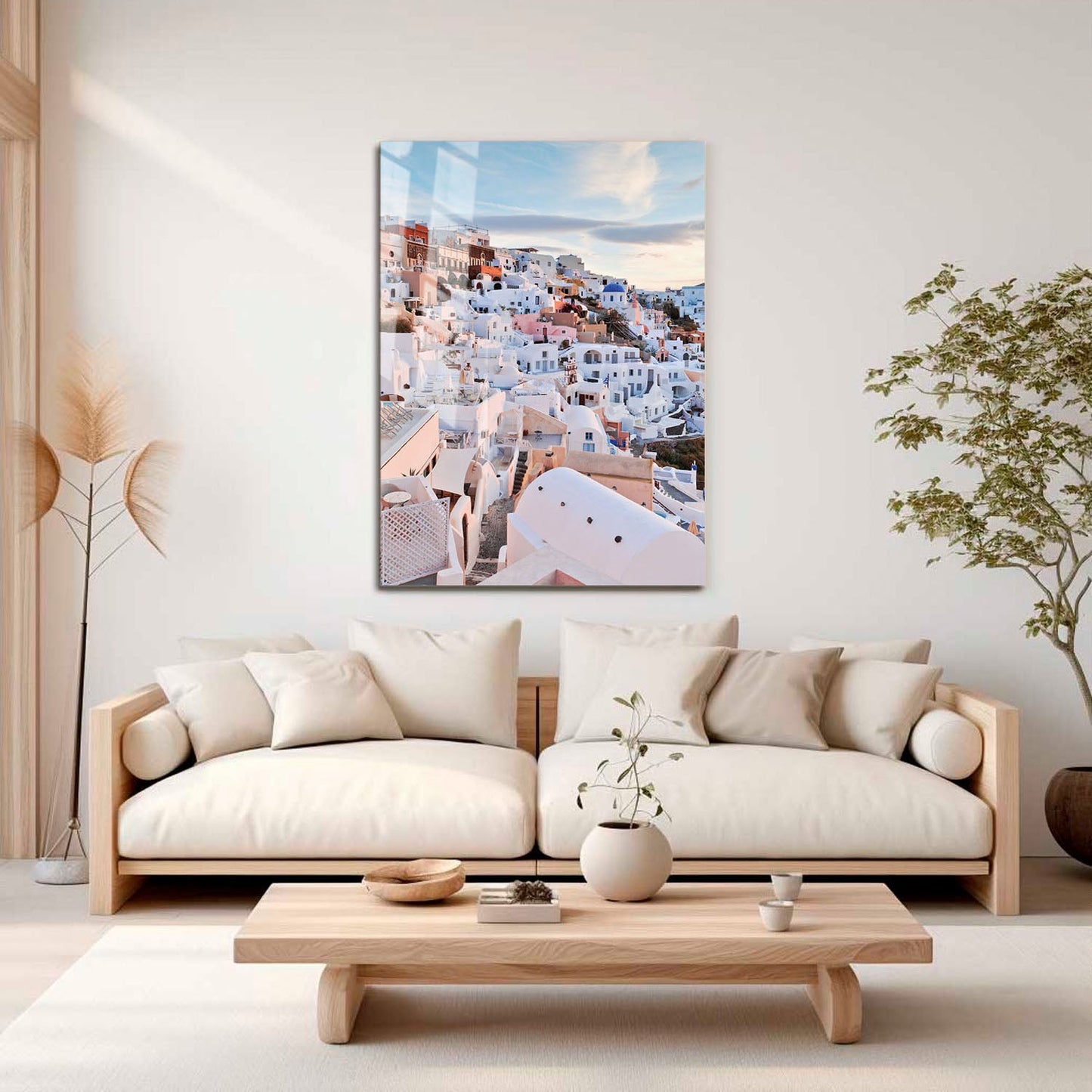 Wes Co Gallery Metal Poster Santorini Sunset Glow 11" x 17" Home Goods - Travels Border or edge to edge Metal Art Print