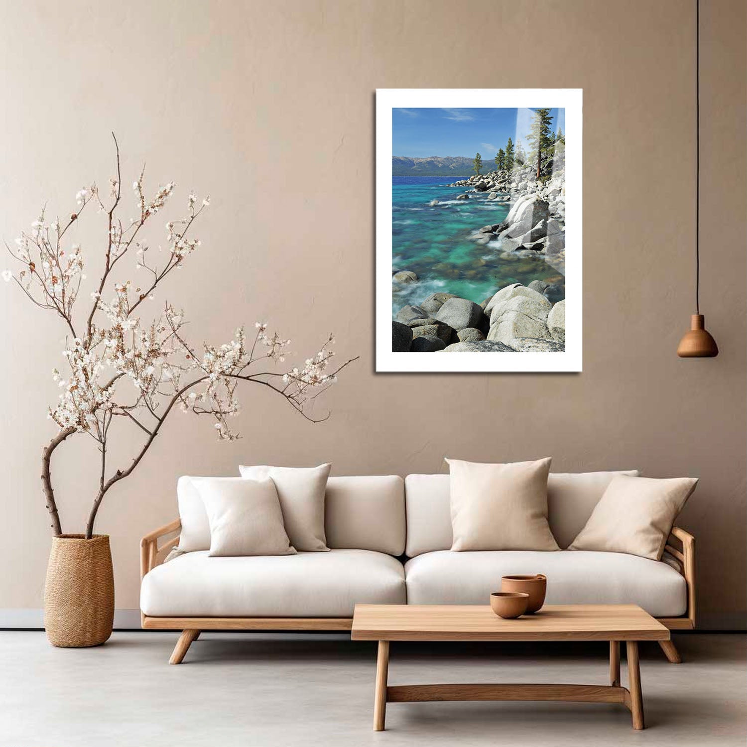 Wes Co Gallery Metal Poster Emerald Coastline Tranquility 16" x 24" Home Goods - Coastal Border or edge to edge Metal Art Print