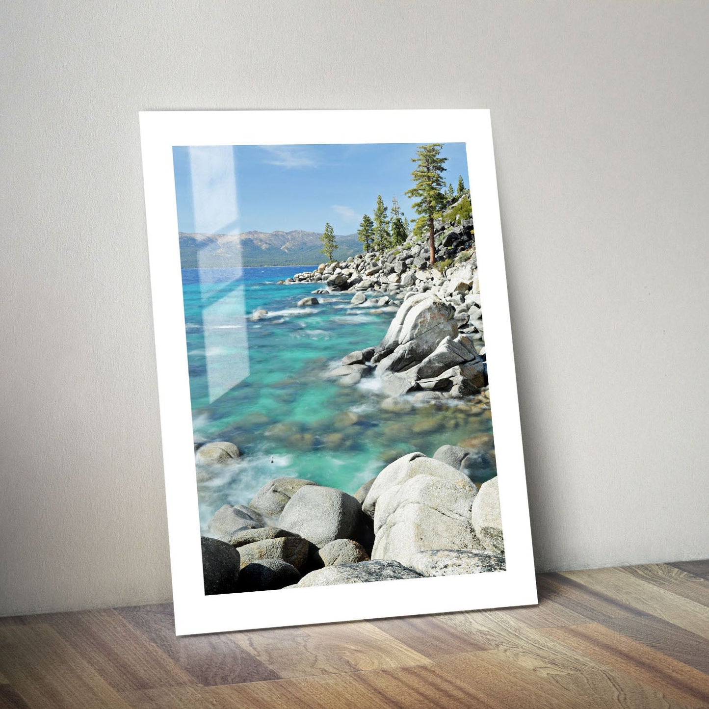 Wes Co Gallery Metal Poster Emerald Coastline Tranquility 24" x 36" Home Goods - Coastal Border or edge to edge Metal Art Print