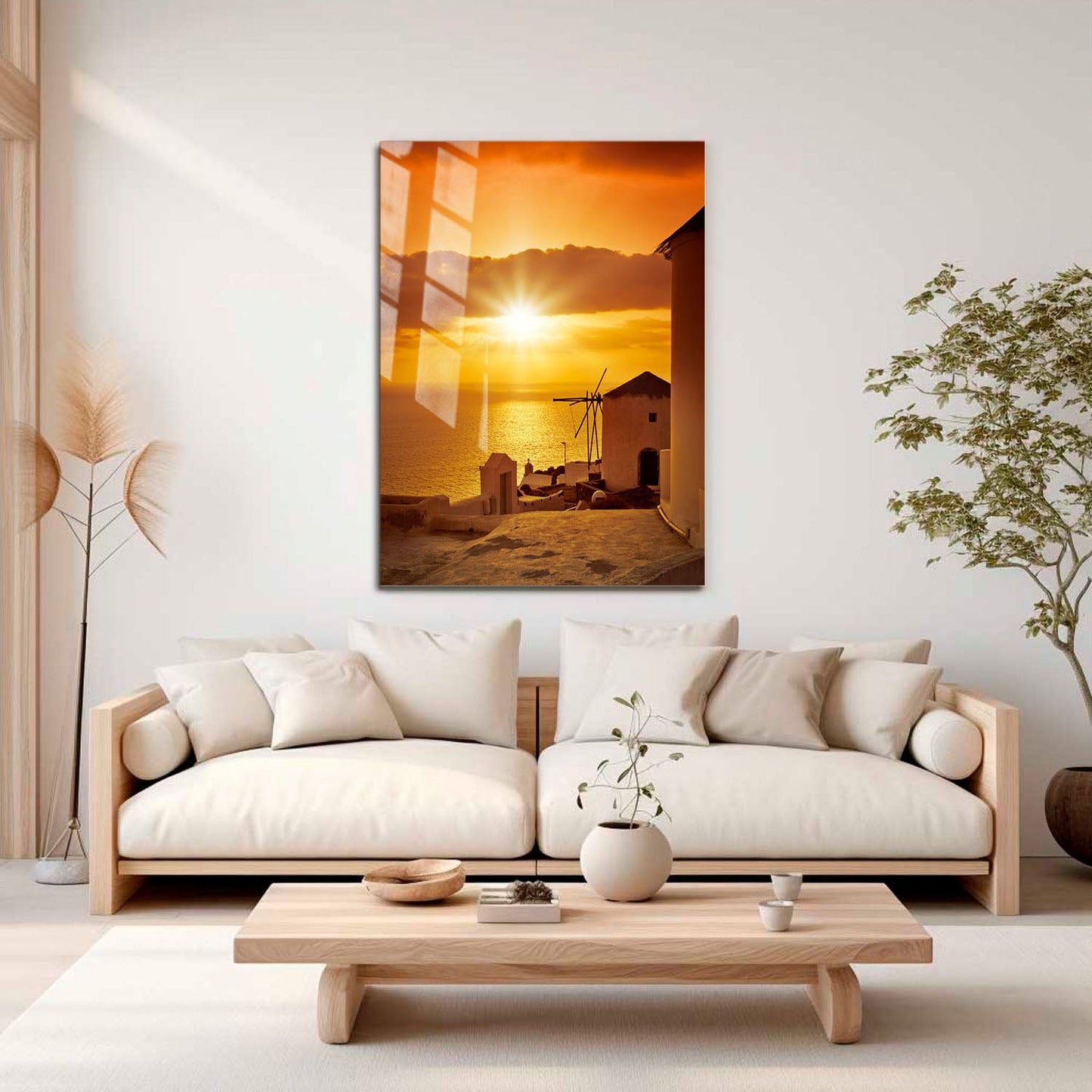 Wes Co Gallery Metal Poster Sunset at Oia 11" x 17" Home Goods - Travels Border or edge to edge Metal Art Print