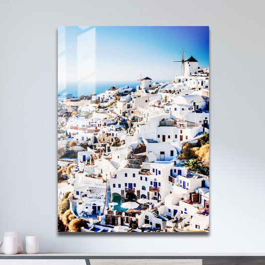 Wes Co Gallery Metal Poster Whitewashed Beauty of Greece 11" x 17" Home Goods - Travels Border or edge to edge Metal Art Print