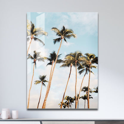 Wes Co Gallery Metal Poster Azure Palm Paradise 11" x 17" Home Goods - Nature Border or edge to edge Metal Art Print