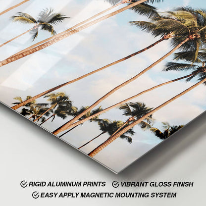 Wes Co Gallery Metal Poster Azure Palm Paradise 11" x 17" Home Goods - Nature Border or edge to edge Metal Art Print