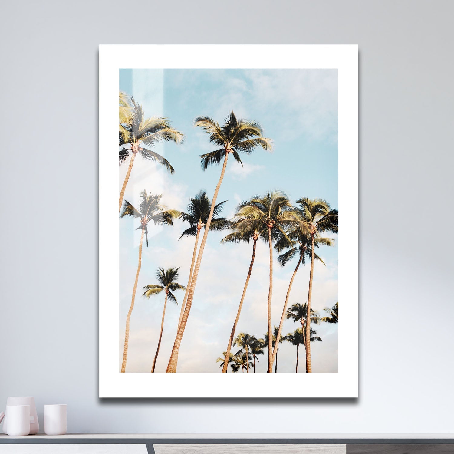 Wes Co Gallery Metal Poster Azure Palm Paradise 16" x 24" Home Goods - Nature Border or edge to edge Metal Art Print