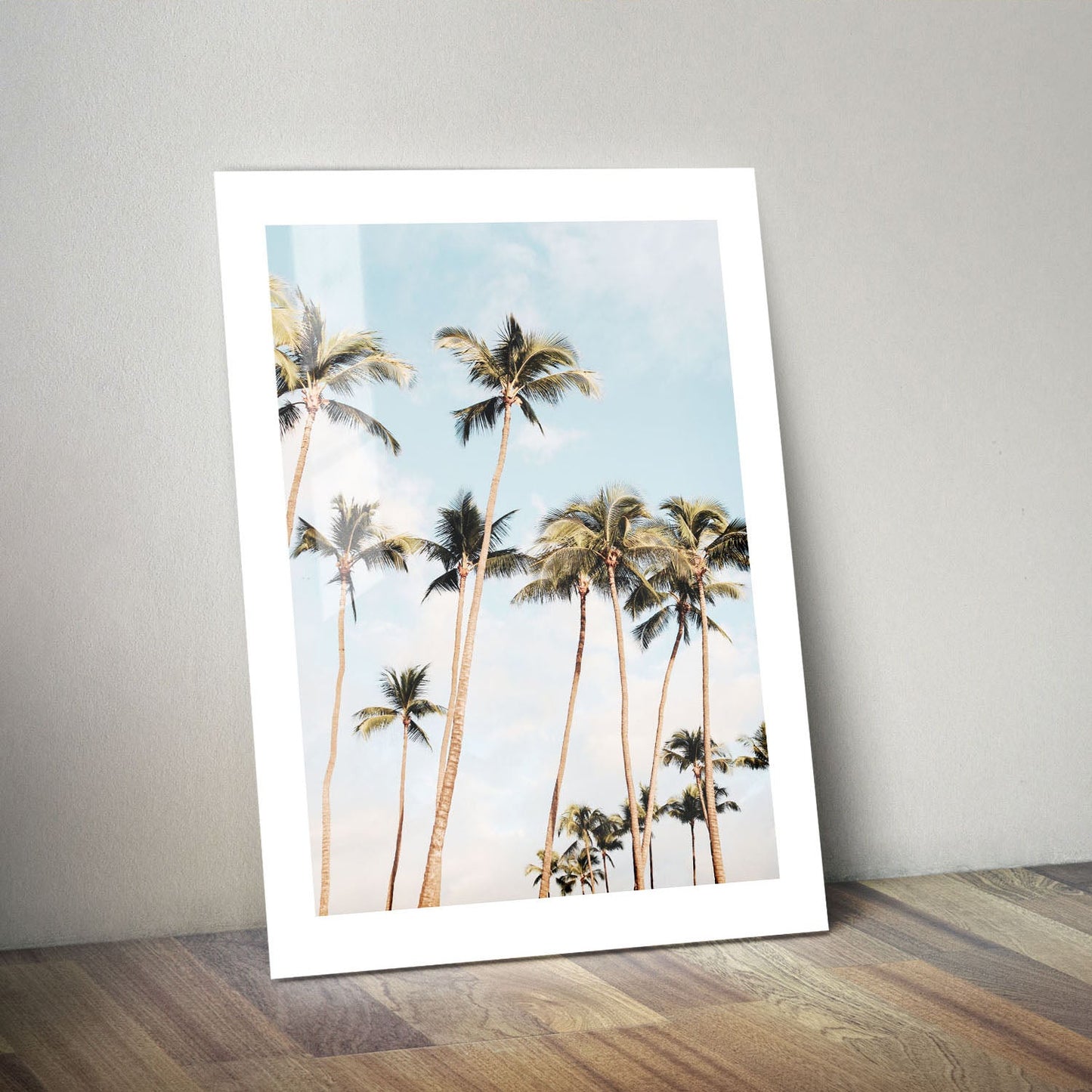 Wes Co Gallery Metal Poster Azure Palm Paradise 24" x 36" Home Goods - Nature Border or edge to edge Metal Art Print