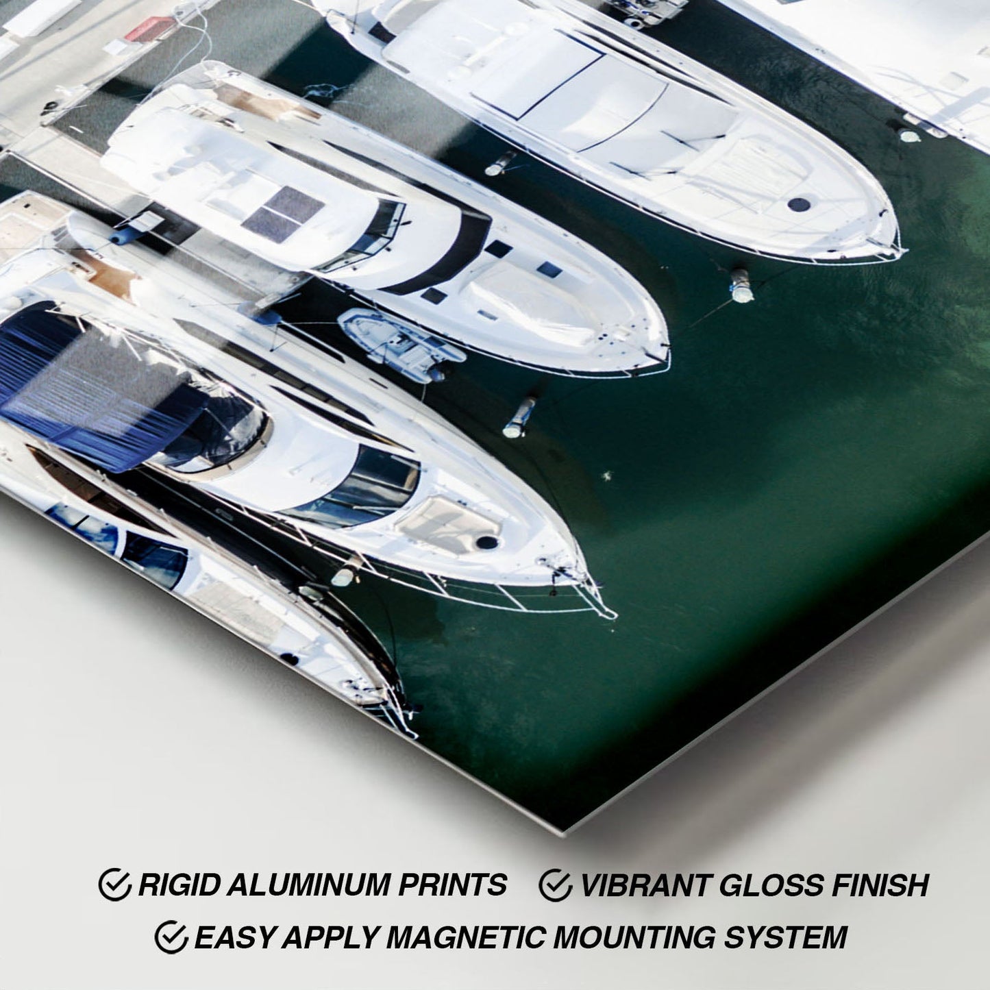 Wes Co Gallery Metal Poster Luxury Yachts in Marina 11" x 17" Home Goods - Travels Border or edge to edge Metal Art Print