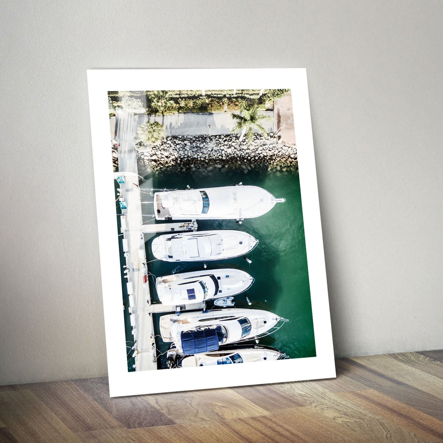 Wes Co Gallery Metal Poster Luxury Yachts in Marina 24" x 36" Home Goods - Travels Border or edge to edge Metal Art Print