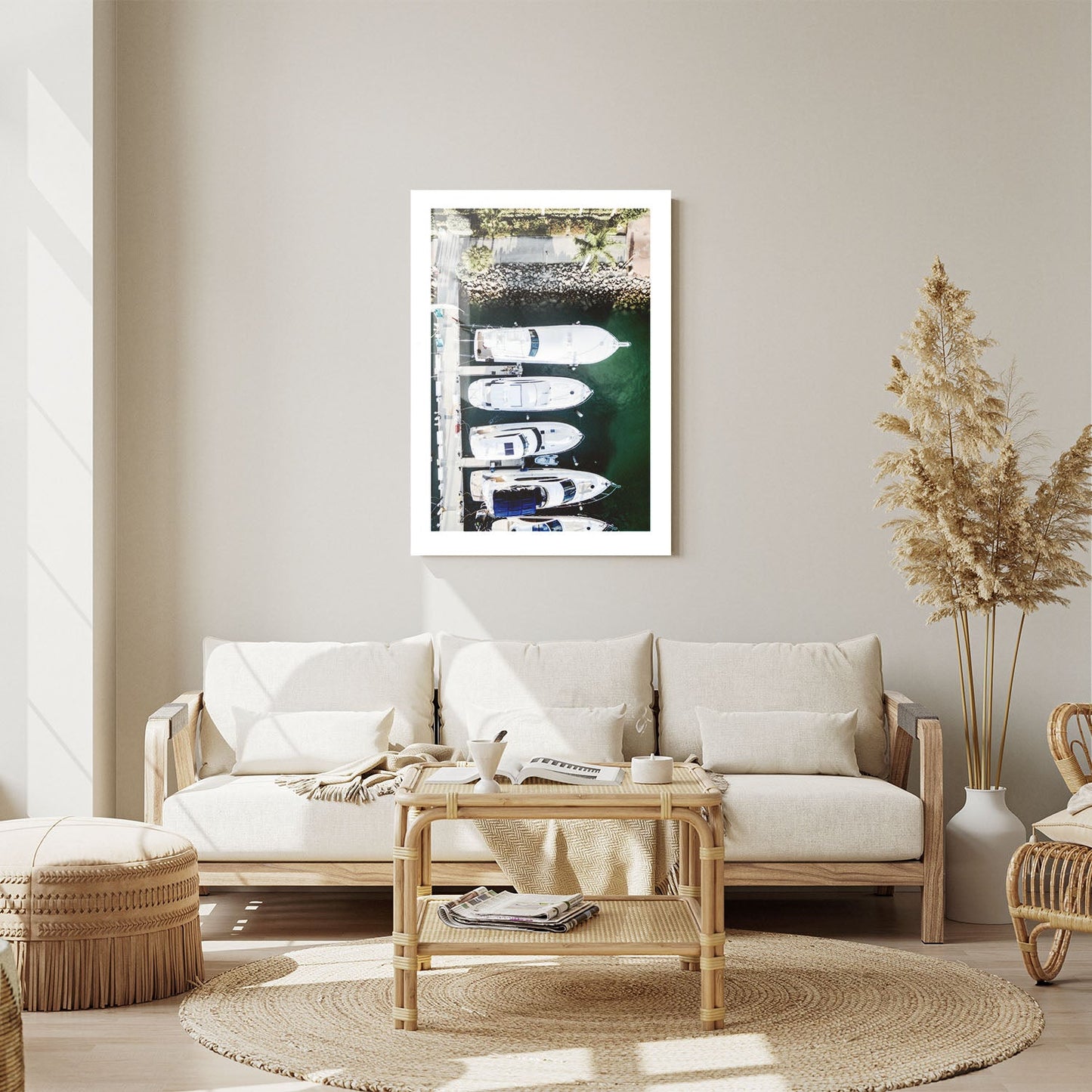 Wes Co Gallery Metal Poster Luxury Yachts in Marina 24" x 36" Home Goods - Travels Border or edge to edge Metal Art Print