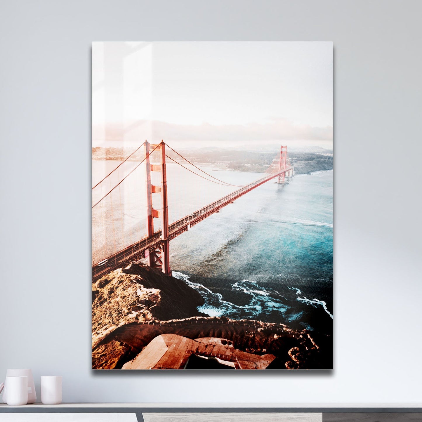 Wes Co Gallery Metal Poster Golden Gate Morning 11" x 17" Home Goods - Travels Border or edge to edge Metal Art Print