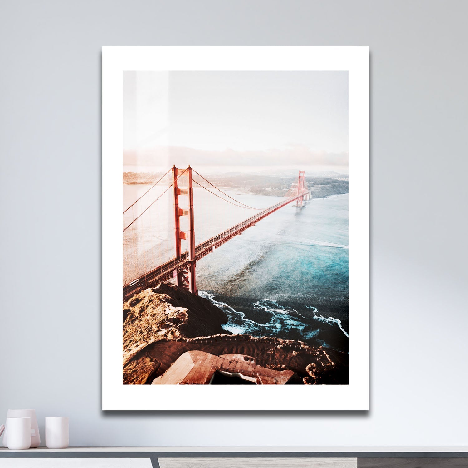 Wes Co Gallery Metal Poster Golden Gate Morning 16" x 24" Home Goods - Travels Border or edge to edge Metal Art Print