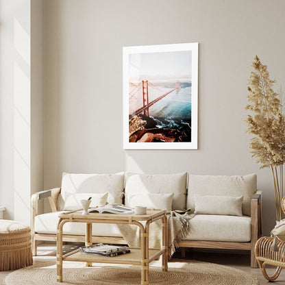 Wes Co Gallery Metal Poster Golden Gate Morning 16" x 24" Home Goods - Travels Border or edge to edge Metal Art Print