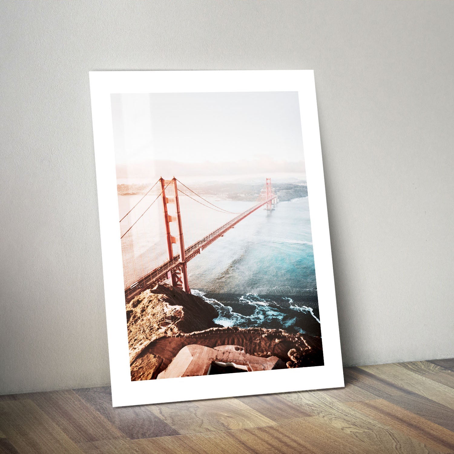 Wes Co Gallery Metal Poster Golden Gate Morning 24" x 36" Home Goods - Travels Border or edge to edge Metal Art Print