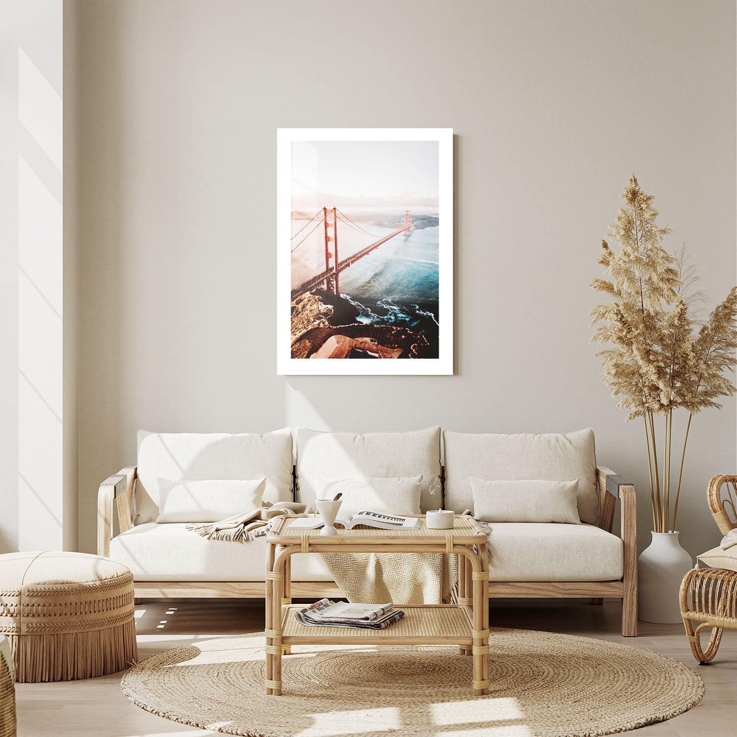 Wes Co Gallery Metal Poster Golden Gate Morning 24" x 36" Home Goods - Travels Border or edge to edge Metal Art Print