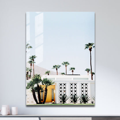 Wes Co Gallery Metal Poster Palm Springs Retro Vibe 11" x 17" Home Goods - Photography Border or edge to edge Metal Art Print