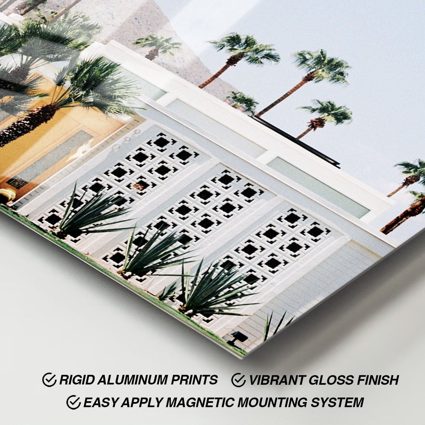 Wes Co Gallery Metal Poster Palm Springs Retro Vibe 11" x 17" Home Goods - Photography Border or edge to edge Metal Art Print