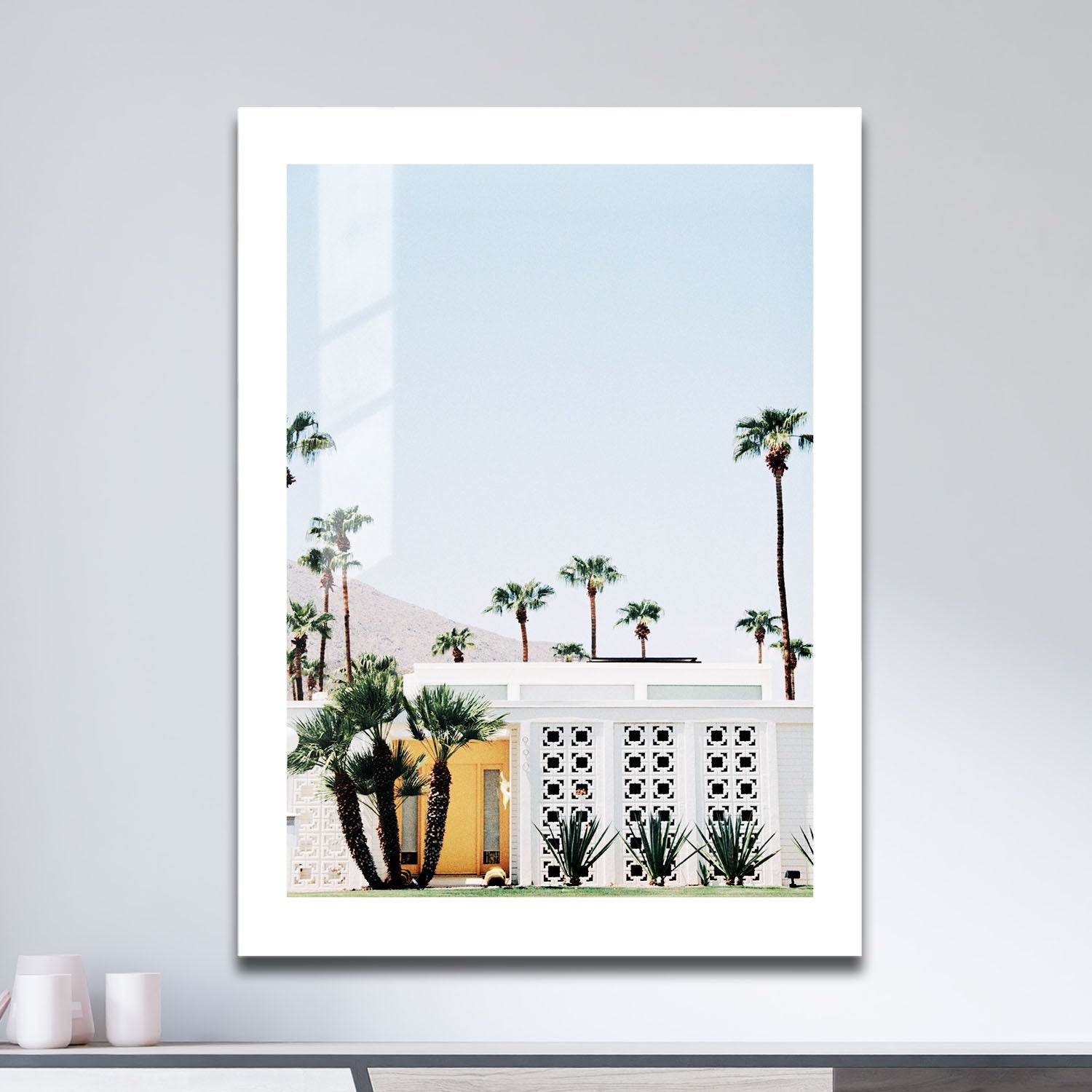 Wes Co Gallery Metal Poster Palm Springs Retro Vibe 16" x 24" Home Goods - Photography Border or edge to edge Metal Art Print