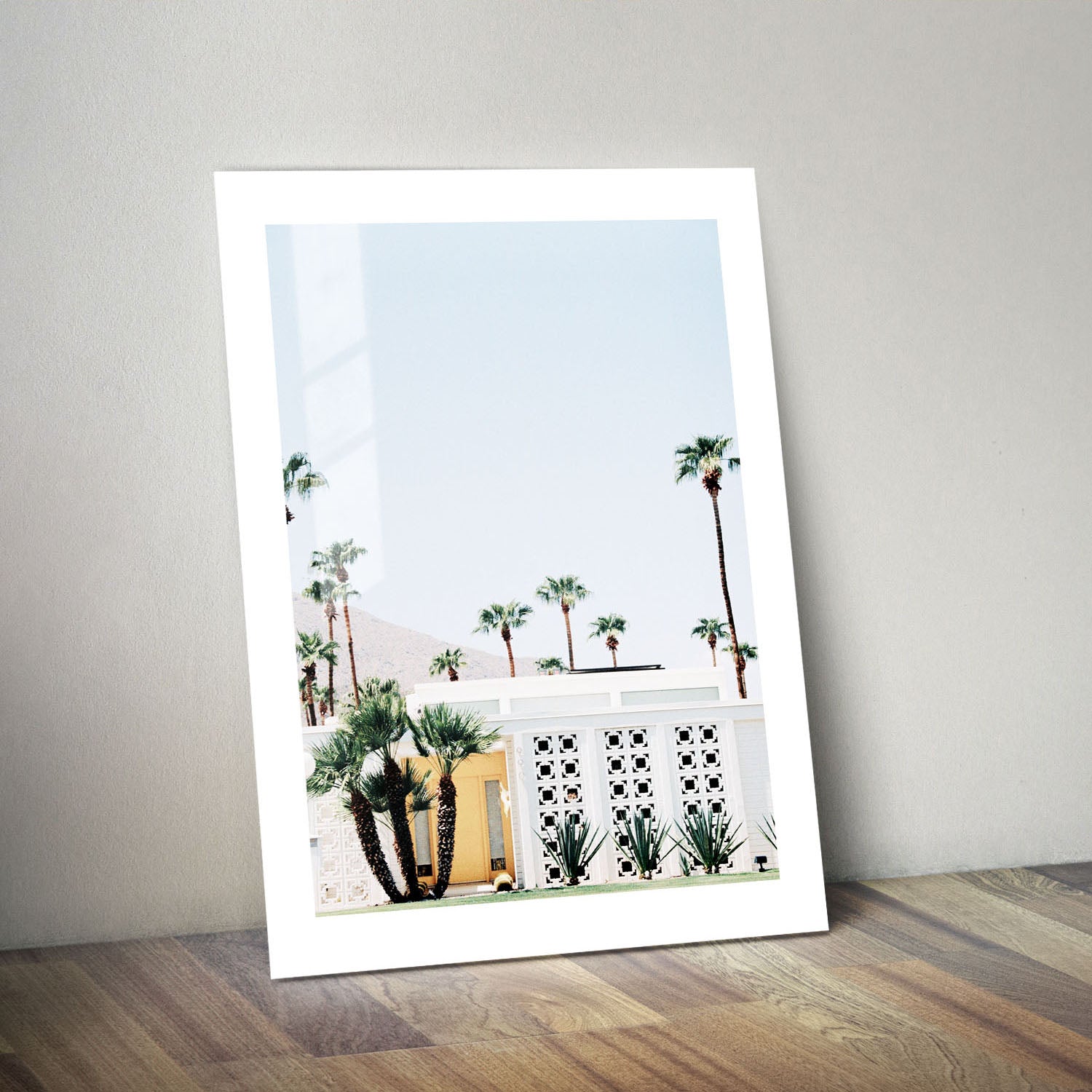 Wes Co Gallery Metal Poster Palm Springs Retro Vibe 24" x 36" Home Goods - Photography Border or edge to edge Metal Art Print