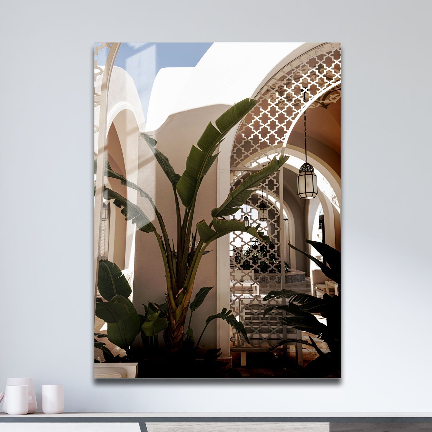 Wes Co Gallery Metal Poster Moroccan Courtyard 11" x 17" Home Goods - Photography Border or edge to edge Metal Art Print