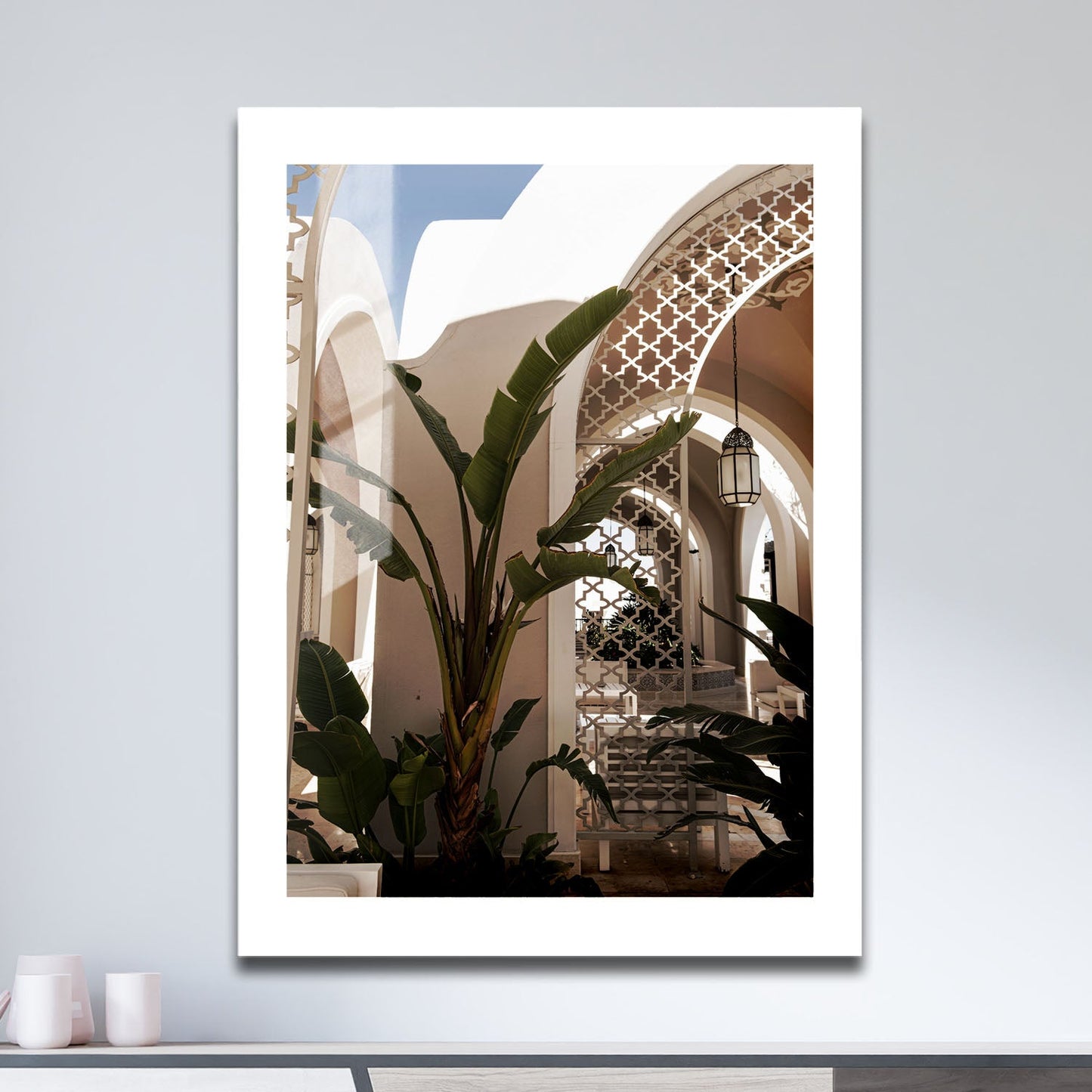 Wes Co Gallery Metal Poster Moroccan Courtyard 16" x 24" Home Goods - Photography Border or edge to edge Metal Art Print