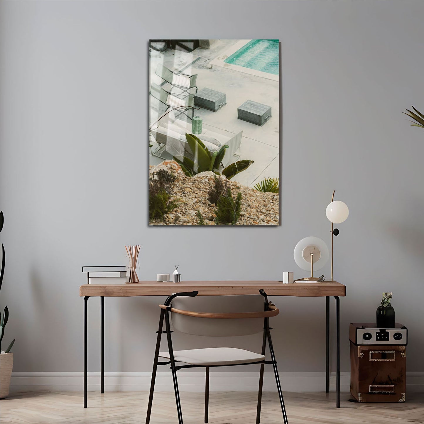 Wes Co Gallery Metal Poster Modern Oasis Retreat 11" x 17" Home Goods - Photography Border or edge to edge Metal Art Print