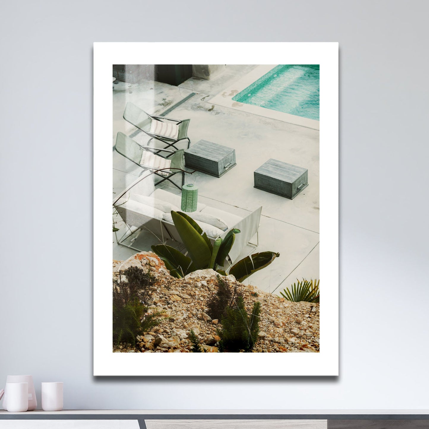 Wes Co Gallery Metal Poster Modern Oasis Retreat 16" x 24" Home Goods - Photography Border or edge to edge Metal Art Print