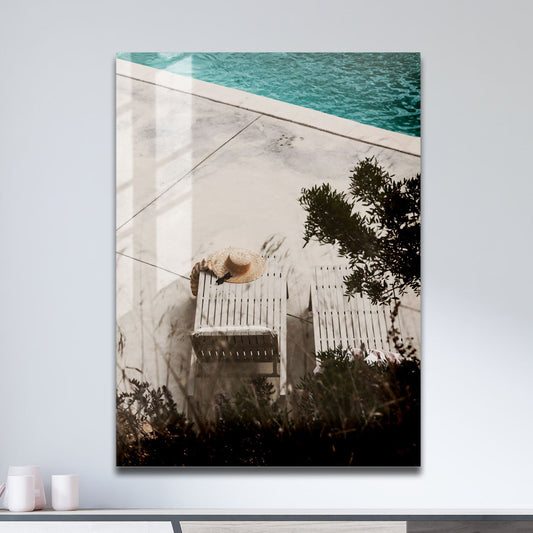 Wes Co Gallery Metal Poster Lazy Afternoon by the Pool 11" x 17" Home Goods - Photography Border or edge to edge Metal Art Print