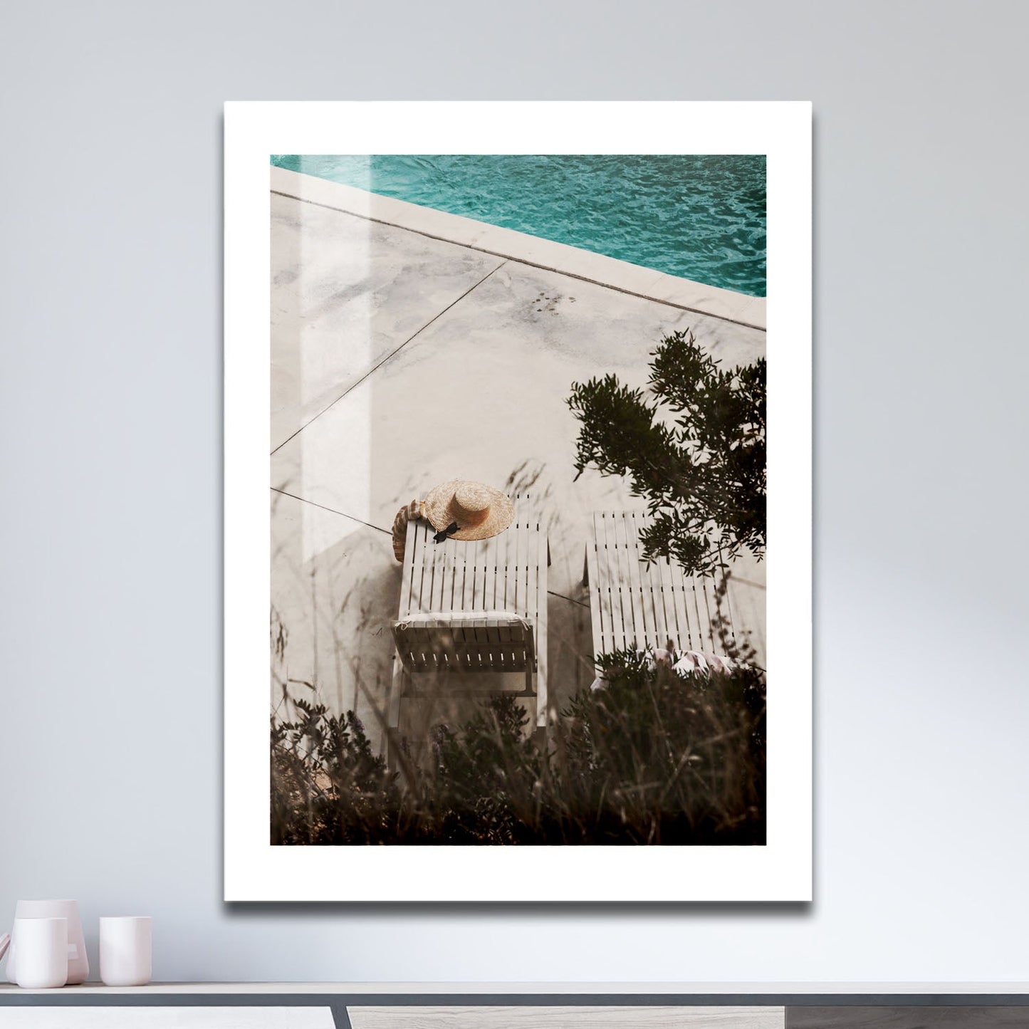 Wes Co Gallery Metal Poster Lazy Afternoon by the Pool 16" x 24" Home Goods - Photography Border or edge to edge Metal Art Print