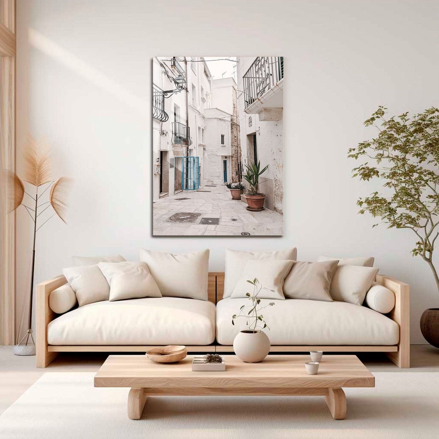 Wes Co Gallery Metal Poster Charming Whitewashed Streets 11" x 17" Home Goods - Photography Border or edge to edge Metal Art Print