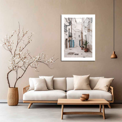 Wes Co Gallery Metal Poster Charming Whitewashed Streets 16" x 24" Home Goods - Photography Border or edge to edge Metal Art Print