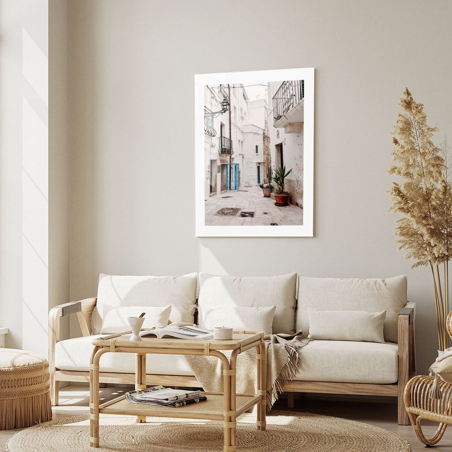 Wes Co Gallery Metal Poster Charming Whitewashed Streets 16" x 24" Home Goods - Photography Border or edge to edge Metal Art Print