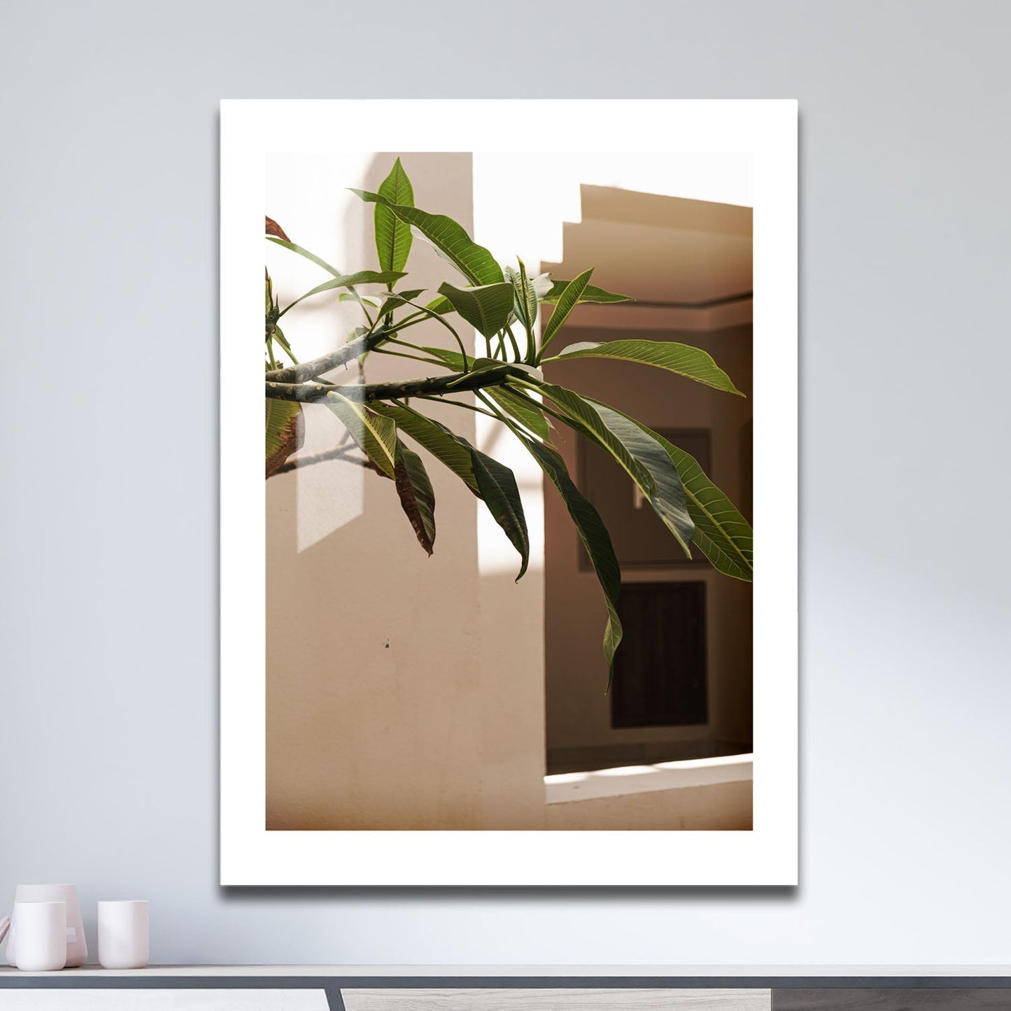 Wes Co Gallery Metal Poster Sunlit Greenery Corner 16" x 24" Home Goods - Photography Border or edge to edge Metal Art Print