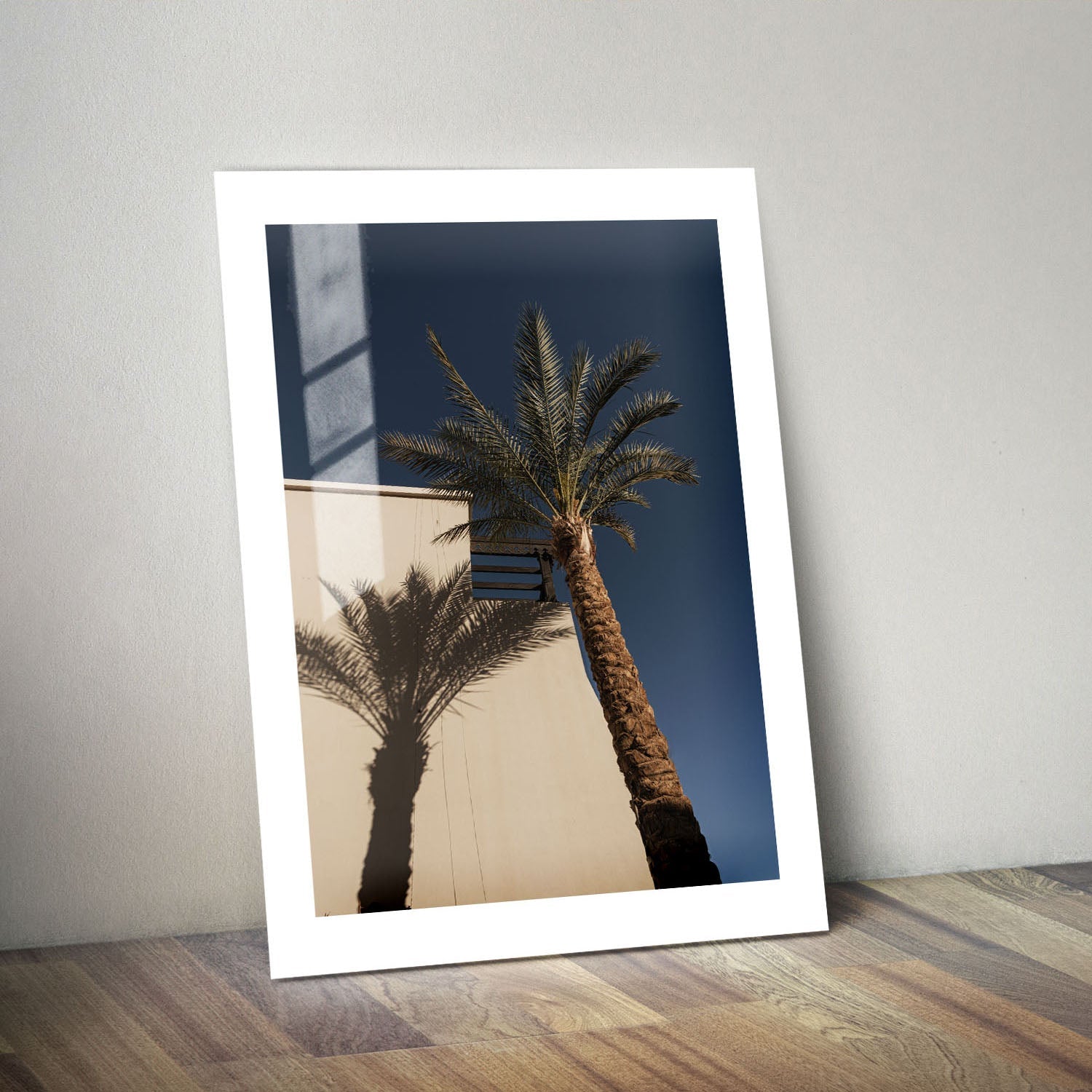 Wes Co Gallery Metal Poster Palm Shadow Silhouette 24" x 36" Home Goods - Photography Border or edge to edge Metal Art Print