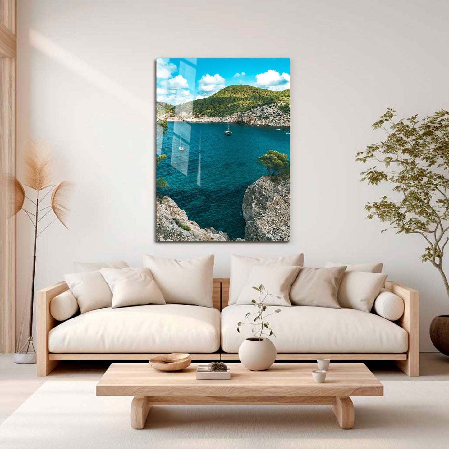 Wes Co Gallery Metal Poster Rocky Cove Serenity 11" x 17" Home Goods - Coastal Border or edge to edge Metal Art Print