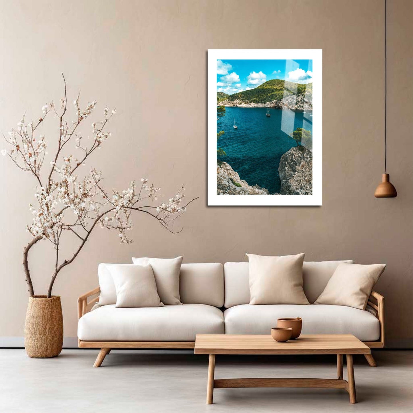 Wes Co Gallery Metal Poster Rocky Cove Serenity 16" x 24" Home Goods - Coastal Border or edge to edge Metal Art Print