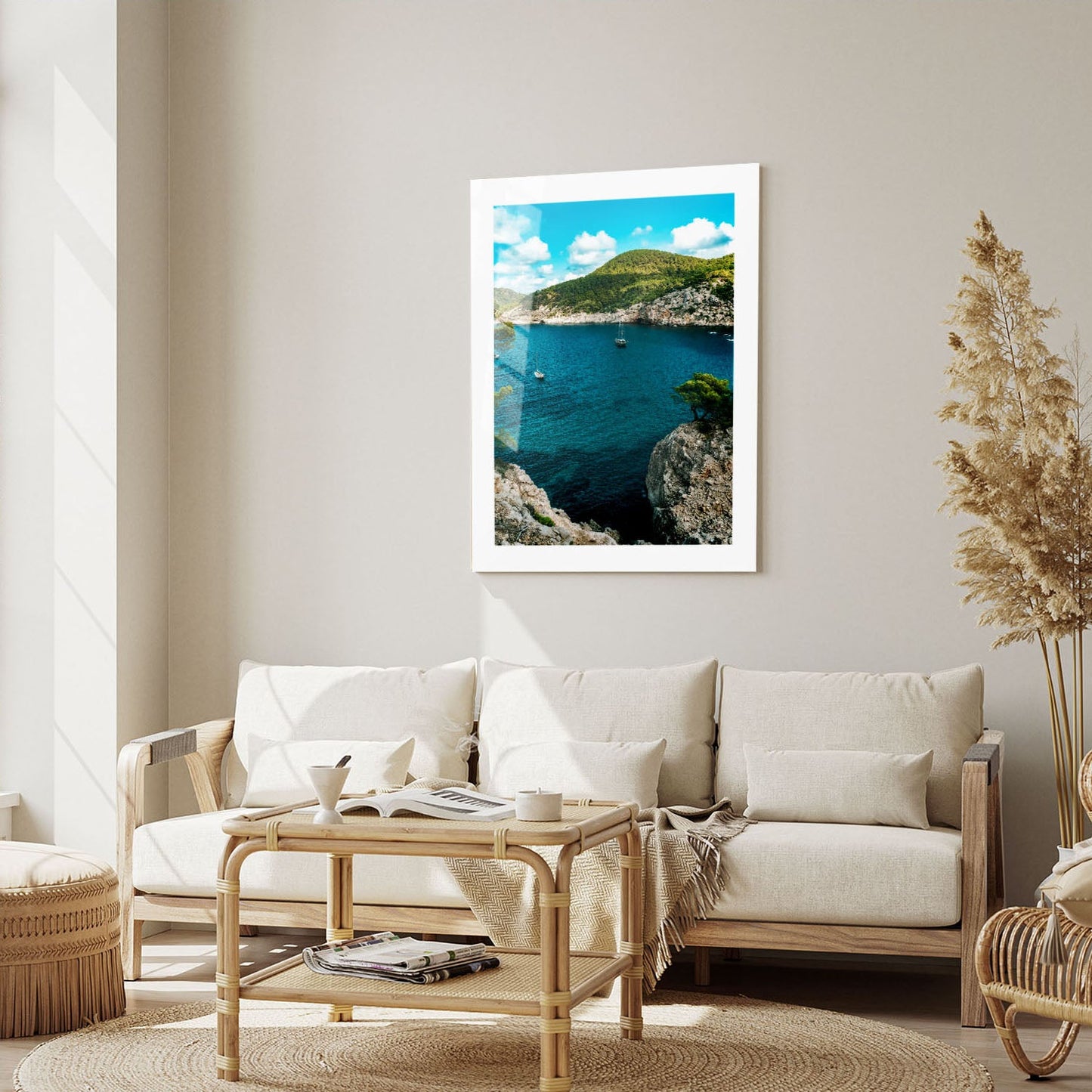 Wes Co Gallery Metal Poster Rocky Cove Serenity 16" x 24" Home Goods - Coastal Border or edge to edge Metal Art Print