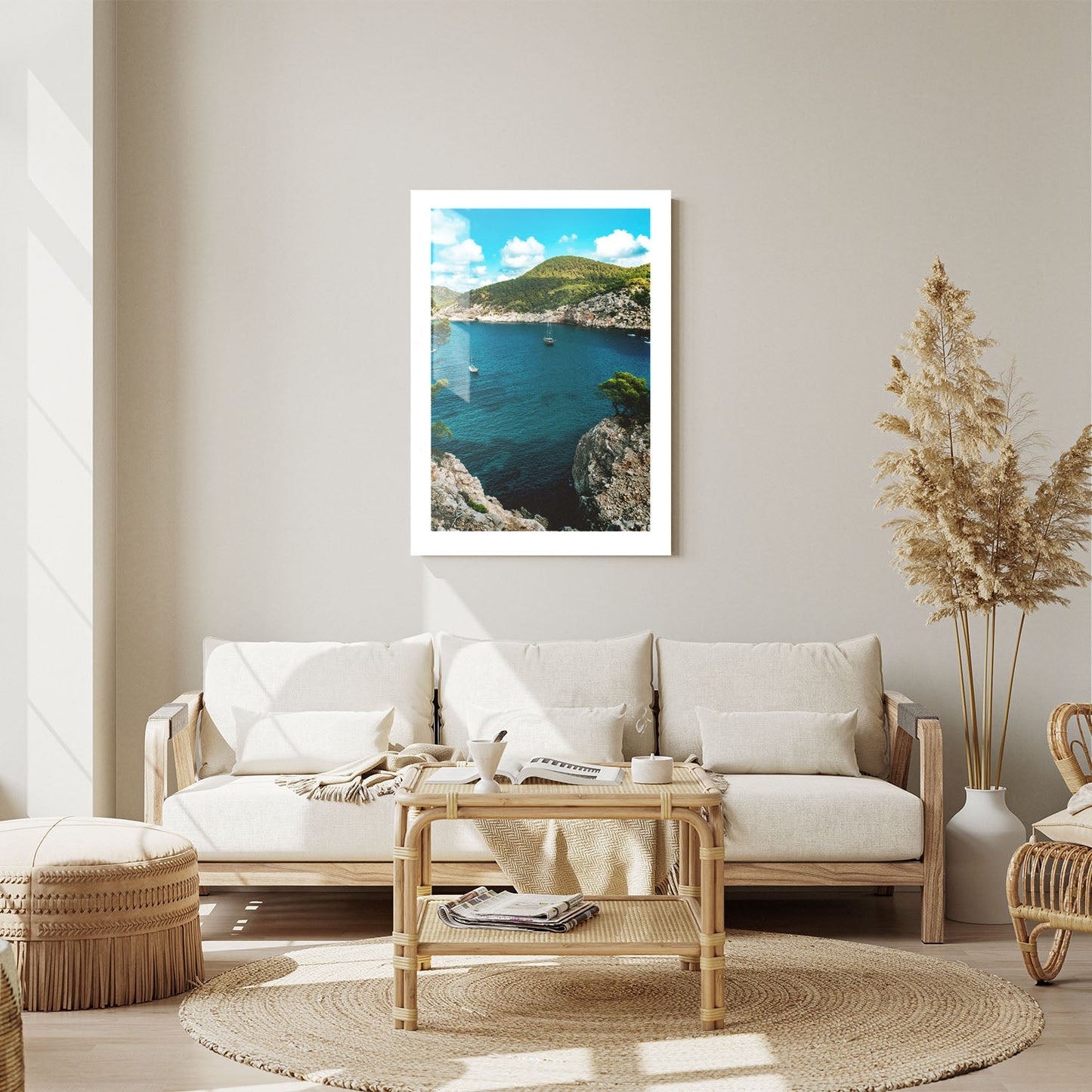 Wes Co Gallery Metal Poster Rocky Cove Serenity 24" x 36" Home Goods - Coastal Border or edge to edge Metal Art Print